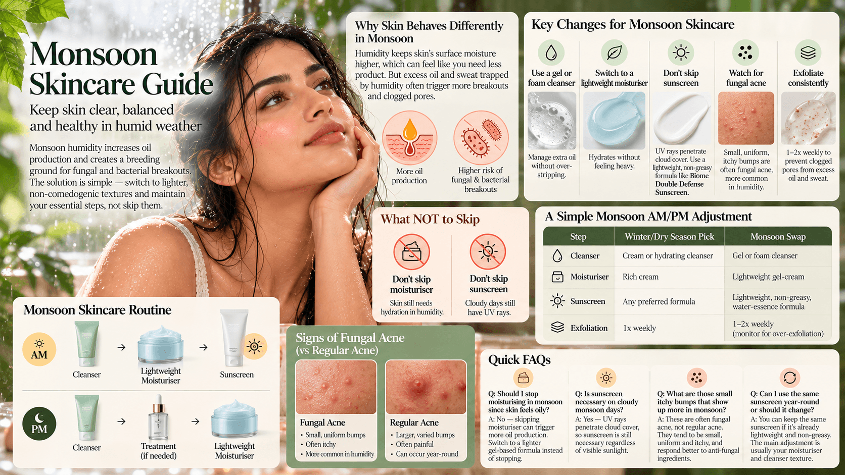 Monsoon Skincare Routine: What to Change and Why
