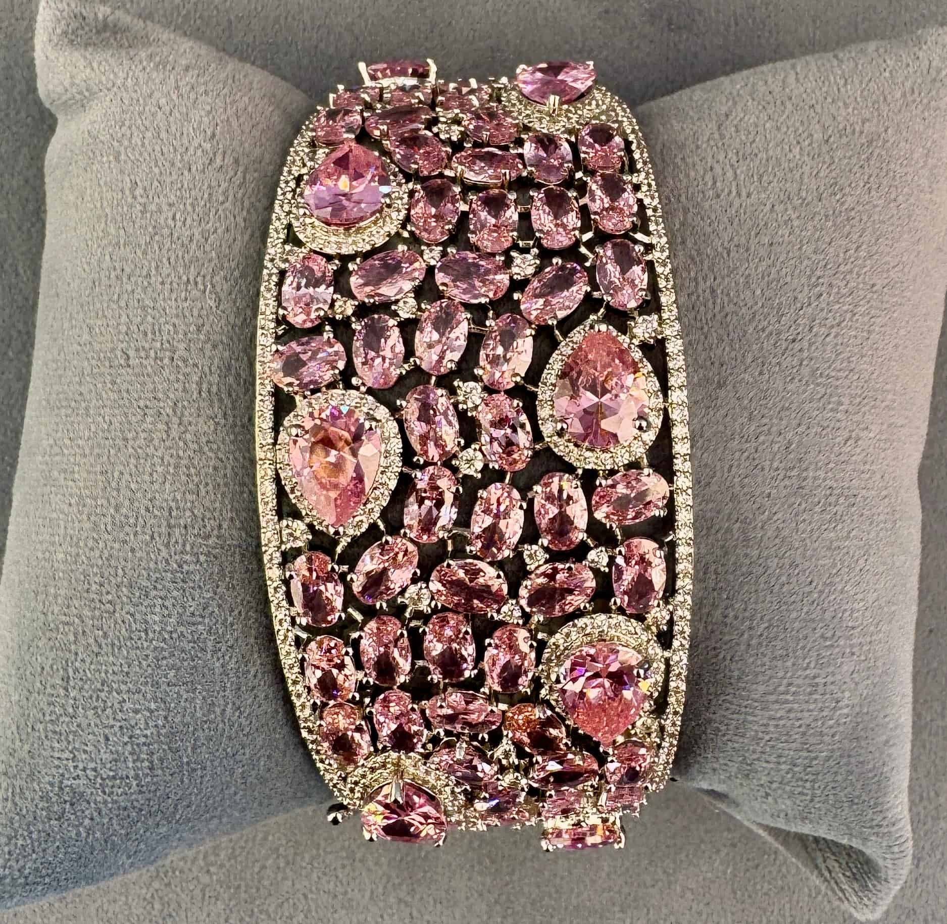 The Imperial Pavé Wide Cuff Bracelet – #f9c0e1