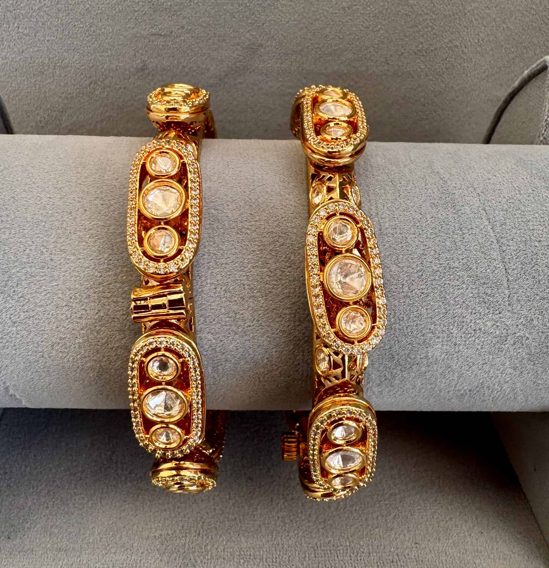 Royal Polki Halo Openable Kada-bangles (pair Of 2) – 2-4