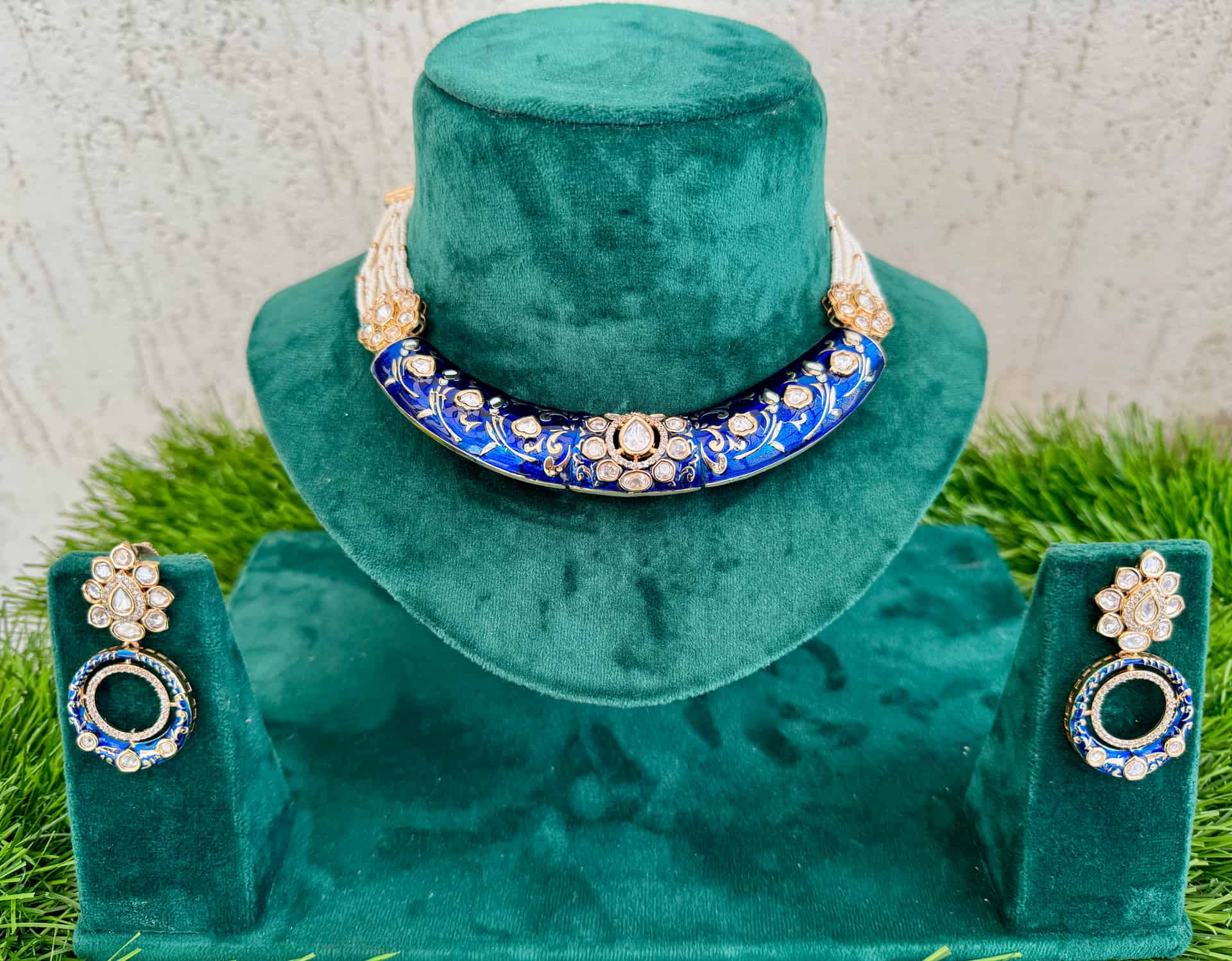 Blue Enamel Necklace