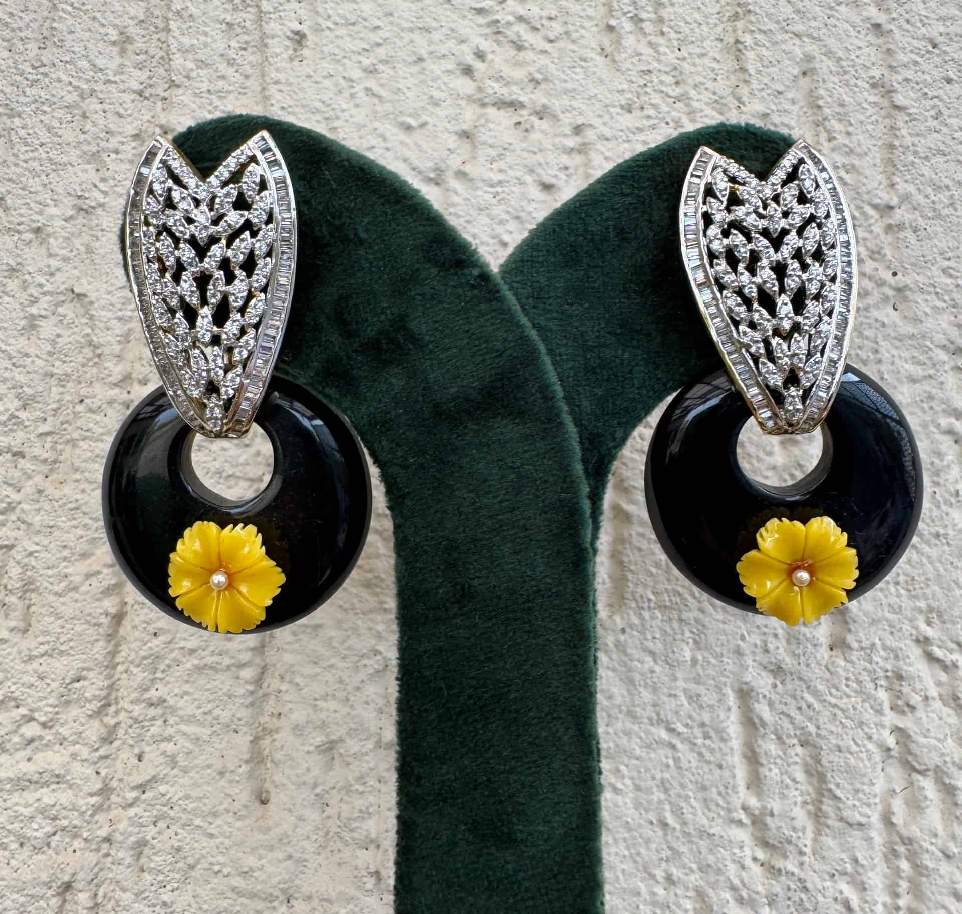 Black Stone Ad Earrings