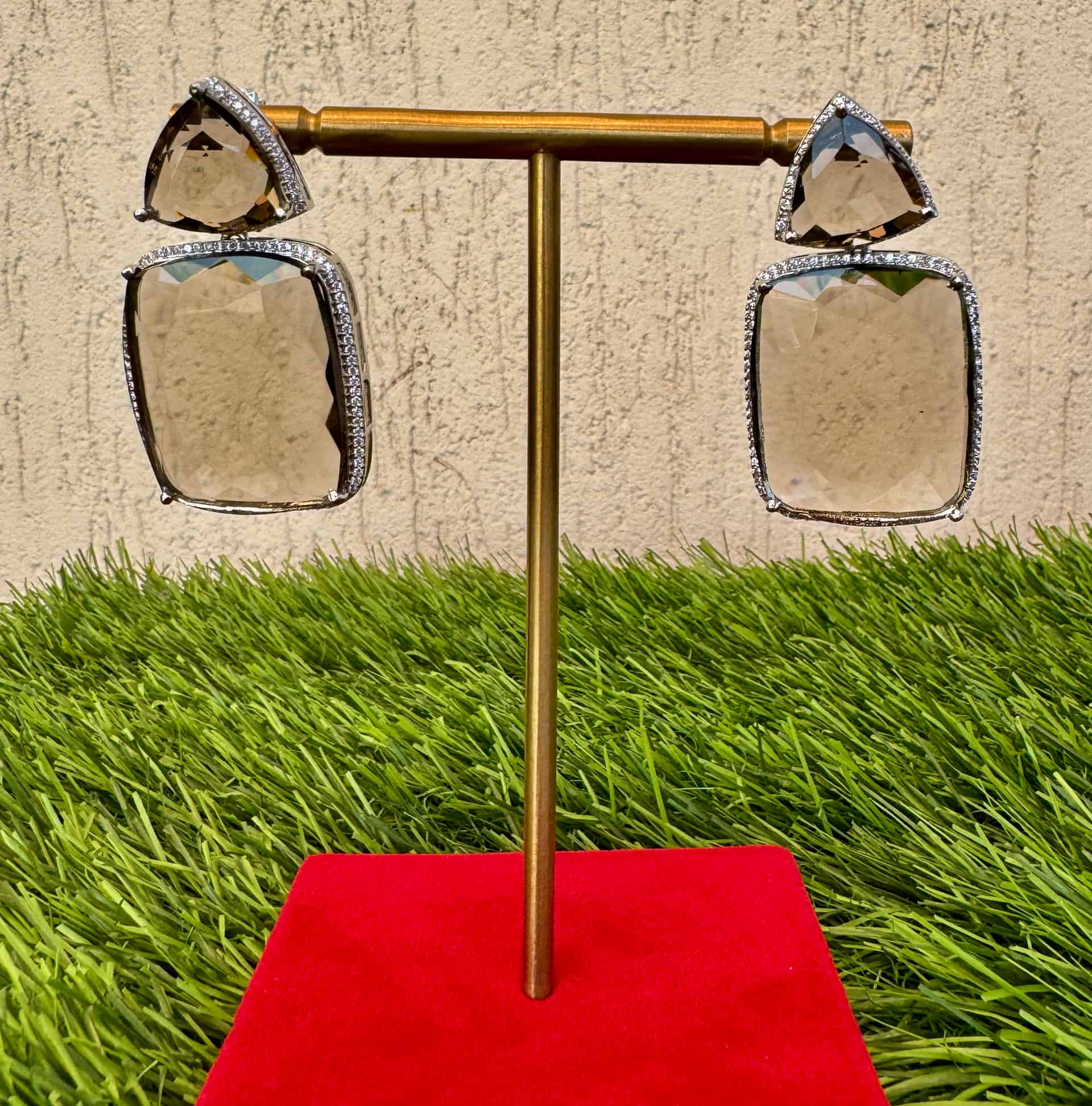 Statement Smoky Brown Drop Earrings