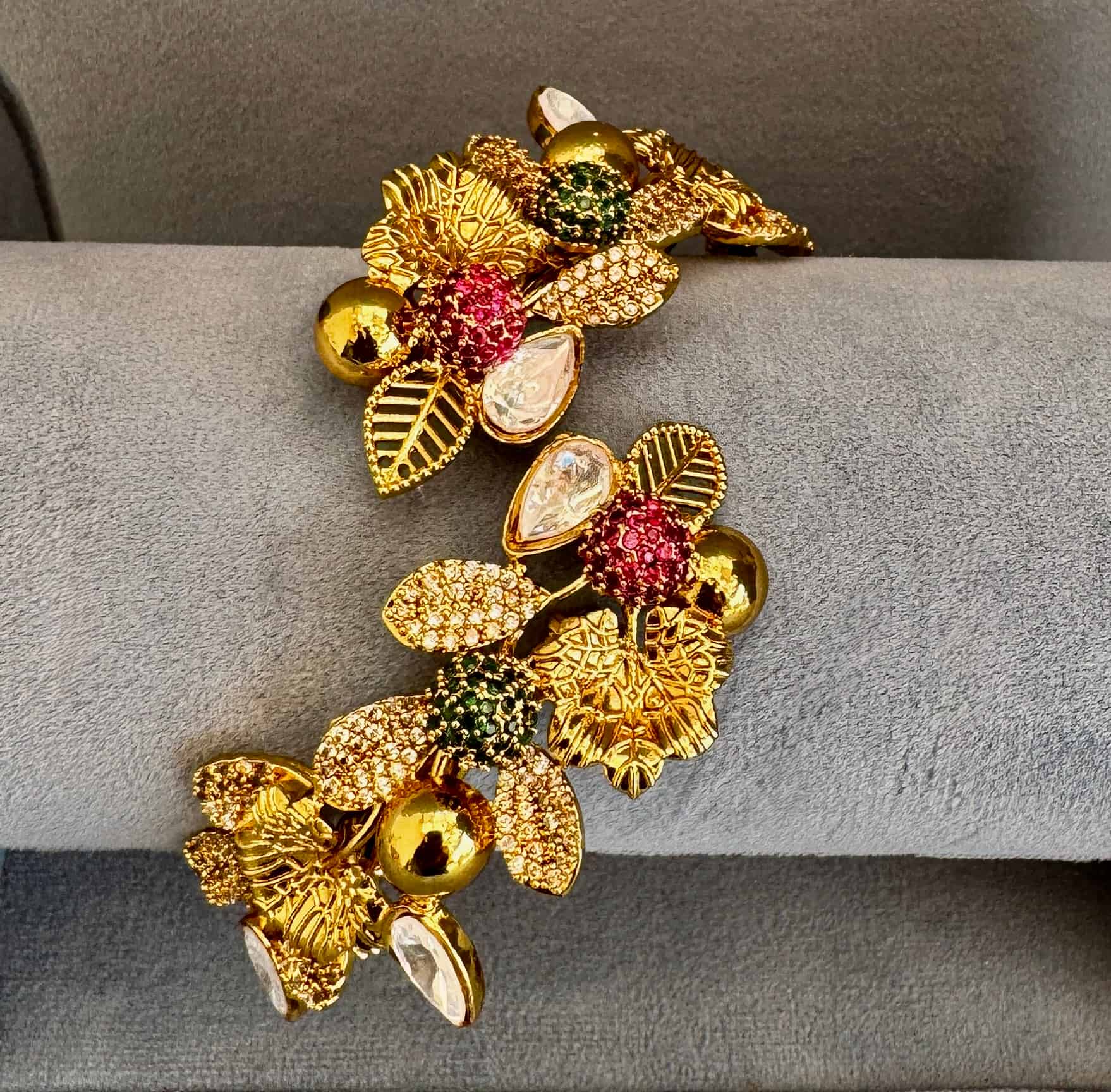 Garden Bloom Gold-plated Statement Cuff Bracelet