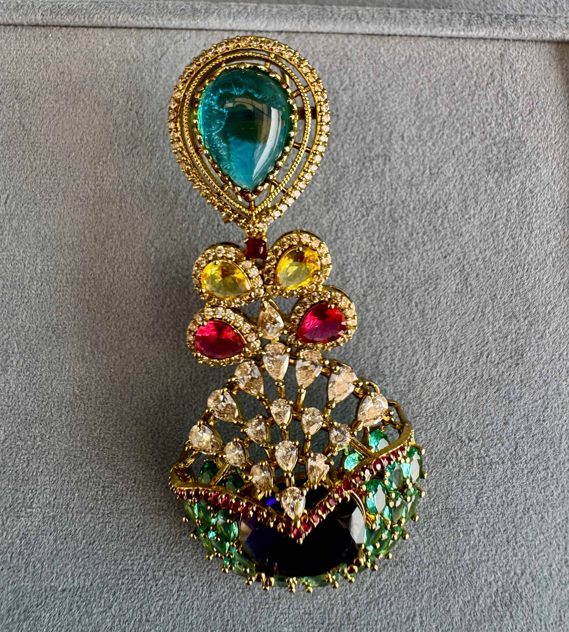 Peacock Royale Multicolor Chandelier Earrings
