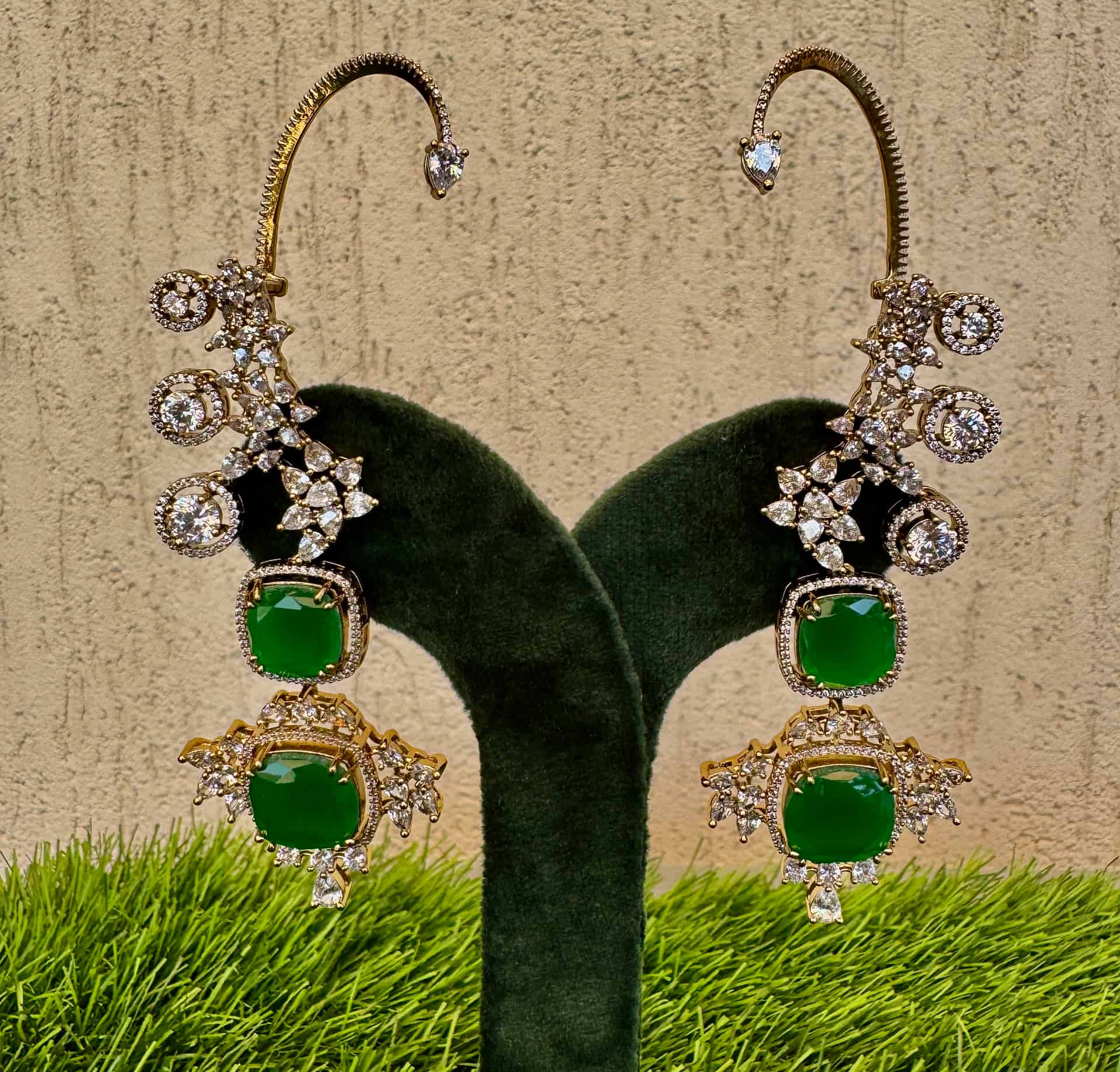 Statement Ear-cuff Style Dangler Earrings
