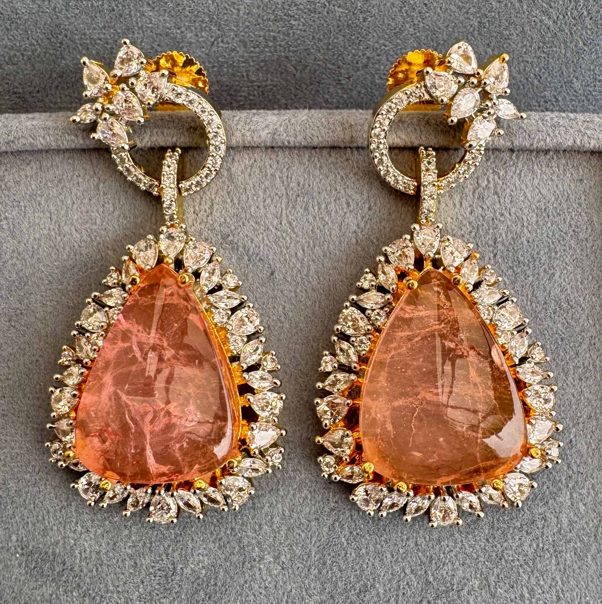 Royale Pear Drop Earrings – #fea7b8