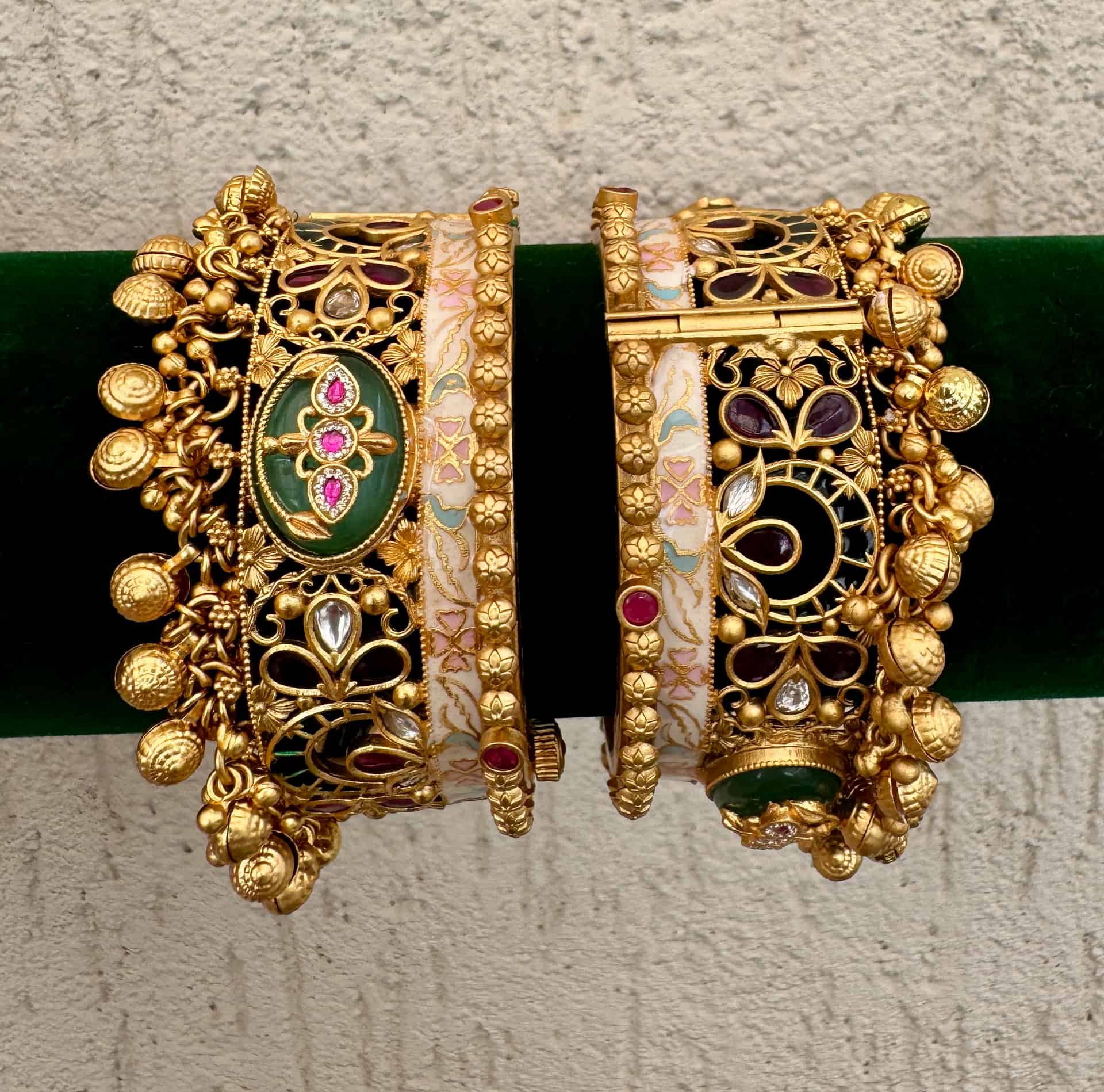 Stone Inlay And Enamel Work Bangles