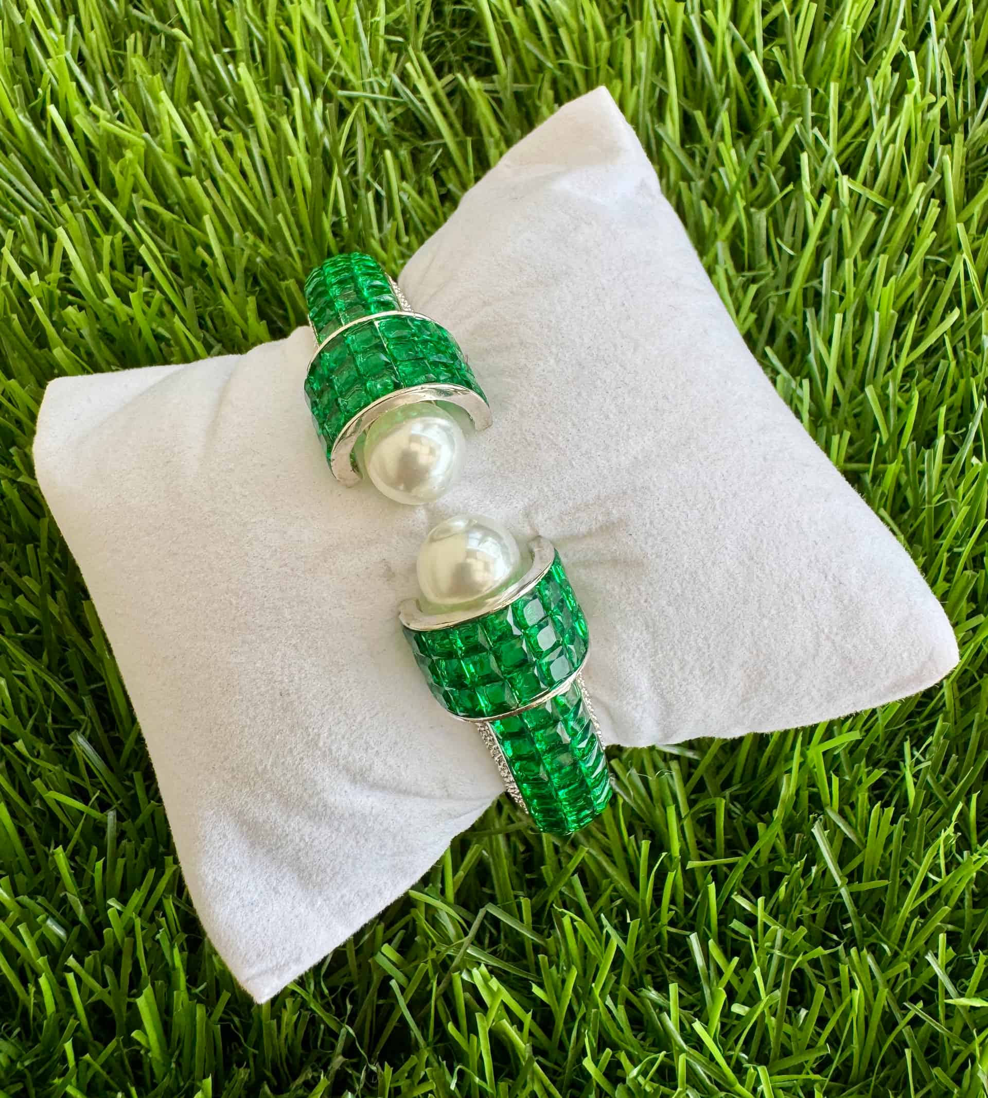 Green Stones Cuff Bracelet