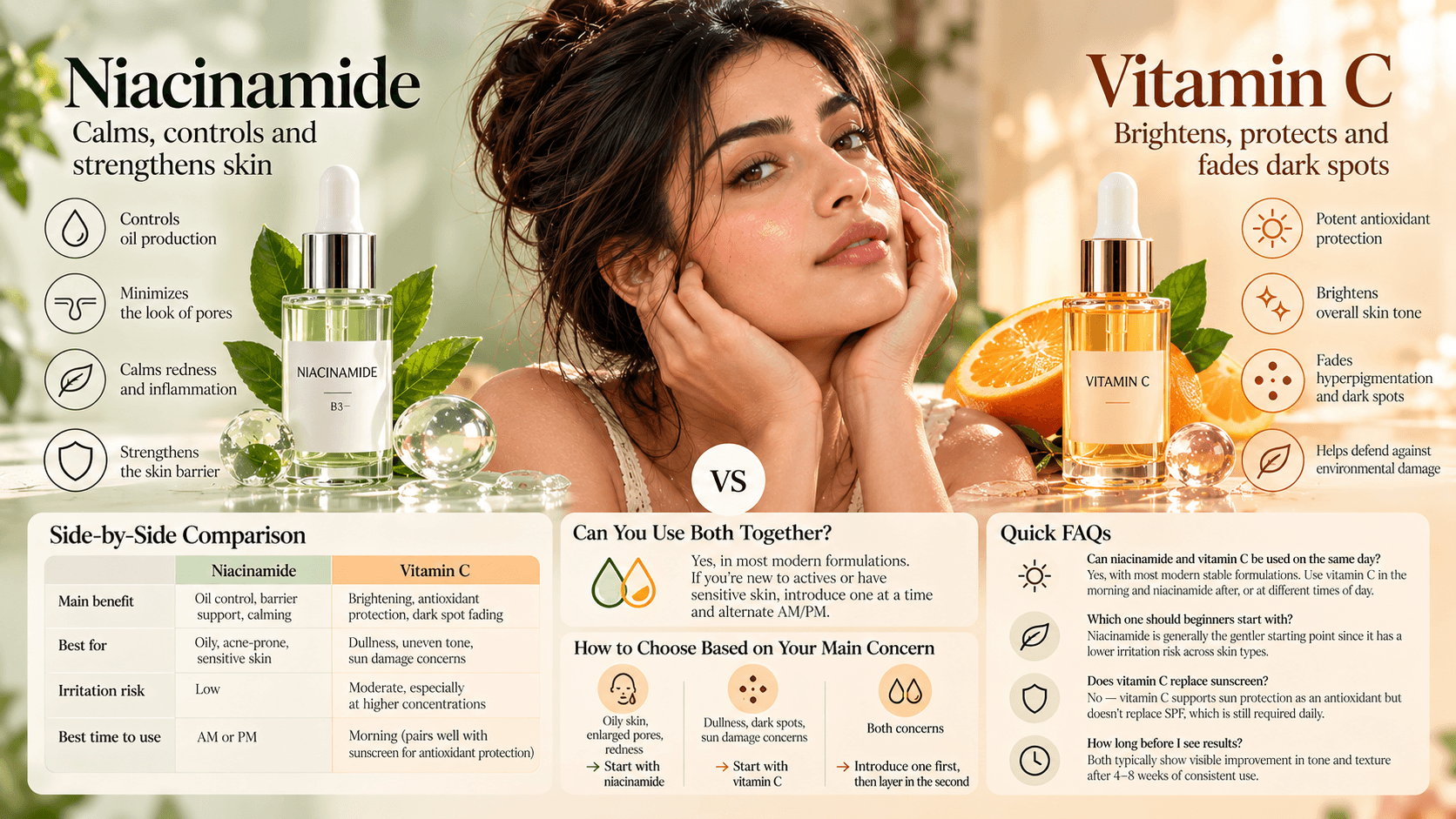 Niacinamide vs. Vitamin C: When to Use Which