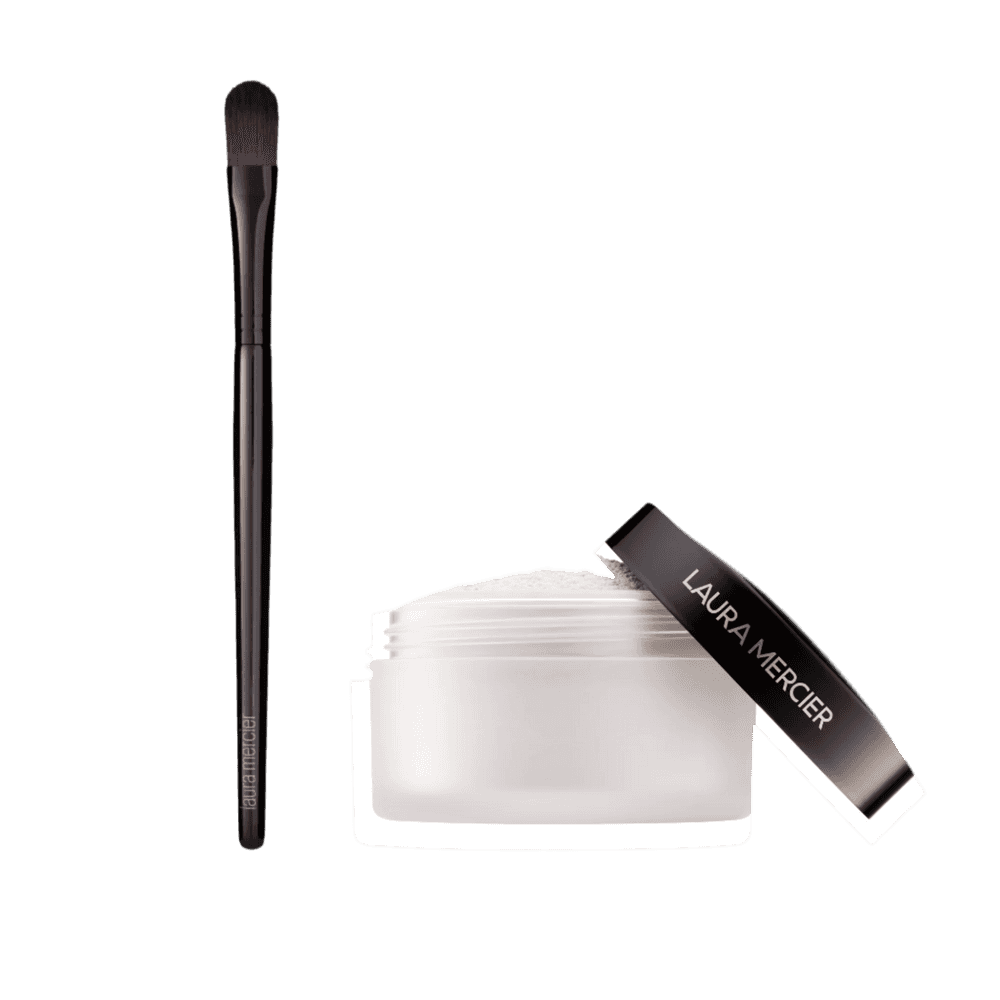 Secret Brightening Color Correcting Under Eye Setting Powder + Brush Set – #F7EFEF