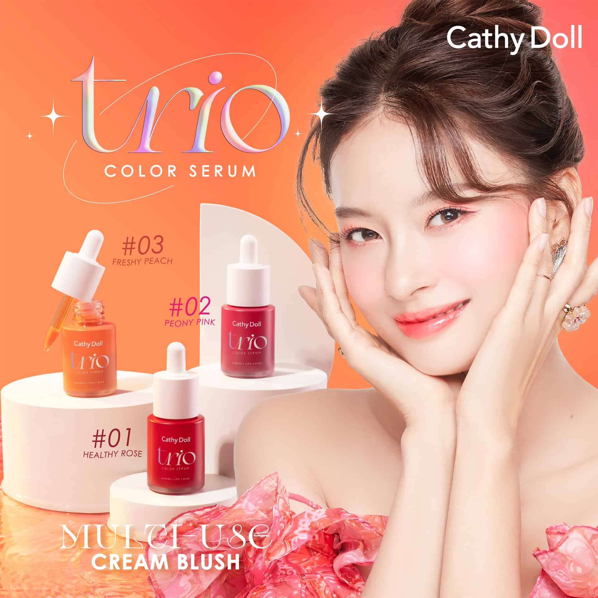 Trio Color Serum | Multi-use Cheek, Lip & Eye Tint – One Size